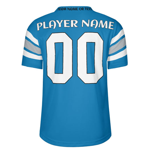 Motor City Blue Wordmark Football Jersey - Custom Name & Number - Quick-Dry Mesh