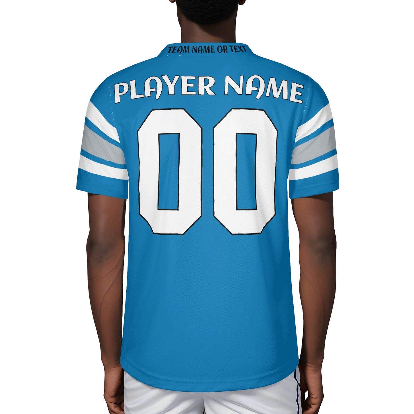 Motor City Blue Wordmark Football Jersey - Custom Name & Number - Quick-Dry Mesh