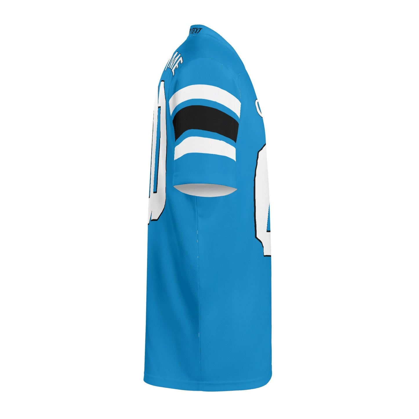 Coastal Blue/Black Football Jersey - Custom Name & Number - Quick-Dry Mesh