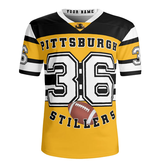 Stillers Black/Gold Stripe Gridiron Jersey - Personalized Name & Number - Knockout Finish