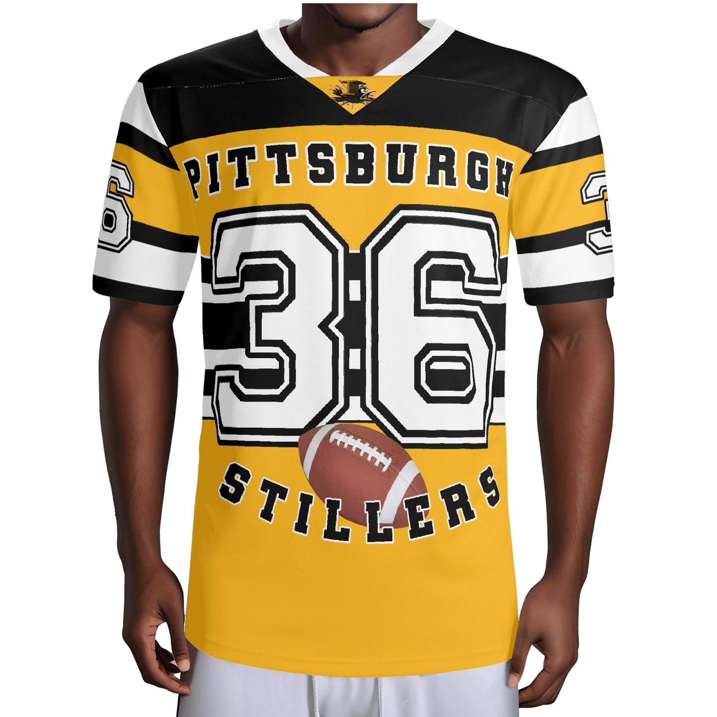 Stillers Black/Gold Stripe Gridiron Jersey - Personalized Name & Number - Knockout Finish