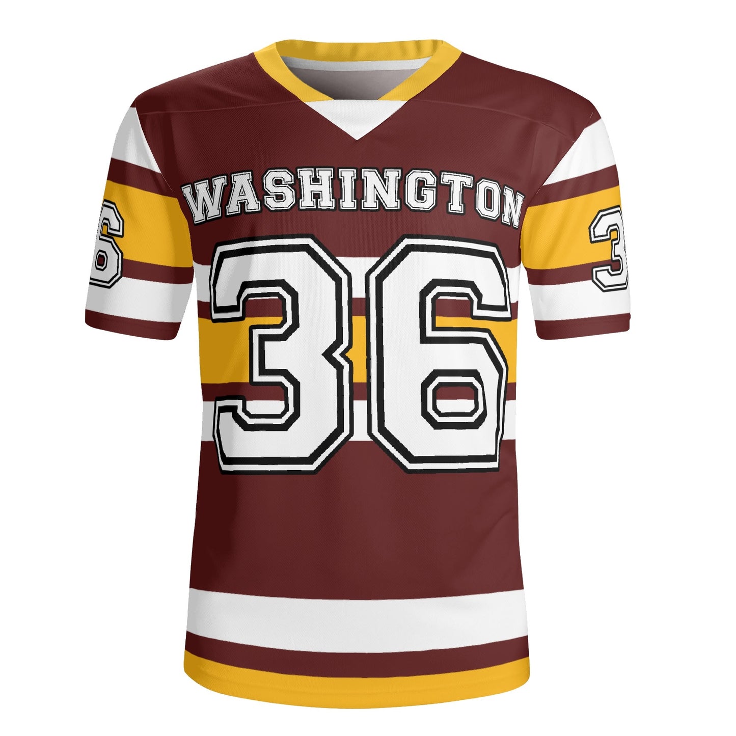 Gridiron Classic Burgundy-Gold Football Jersey - Personalized Name & Number - Pro-Look Finish