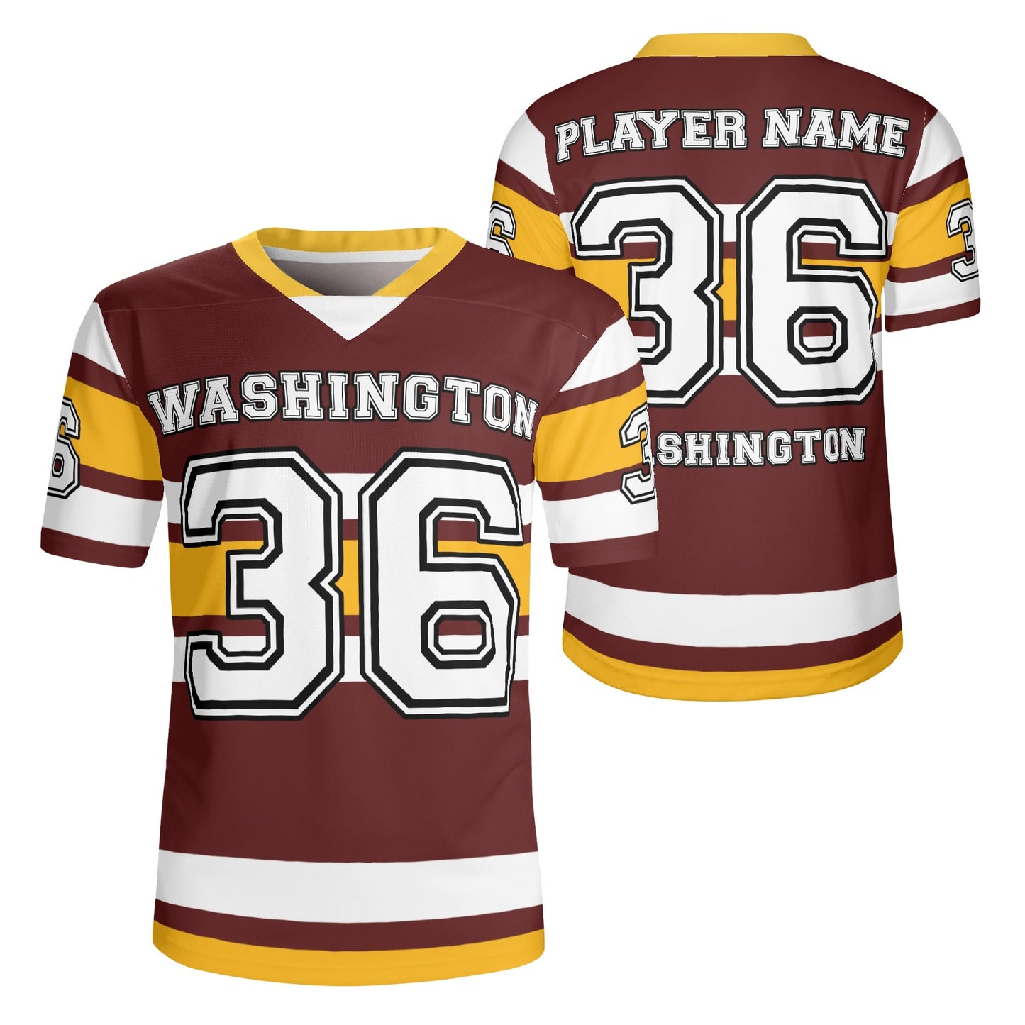 Gridiron Classic Burgundy-Gold Football Jersey - Personalized Name & Number - Pro-Look Finish