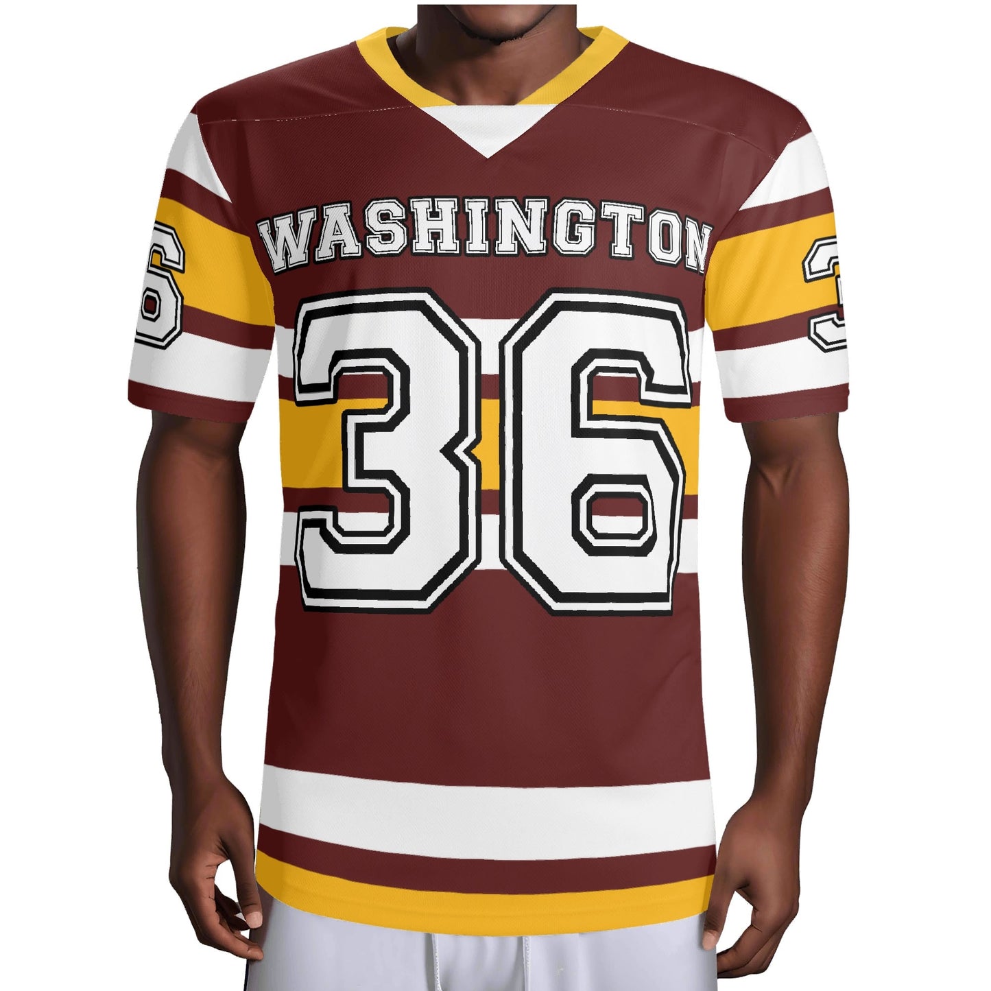 Gridiron Classic Burgundy-Gold Football Jersey - Personalized Name & Number - Pro-Look Finish