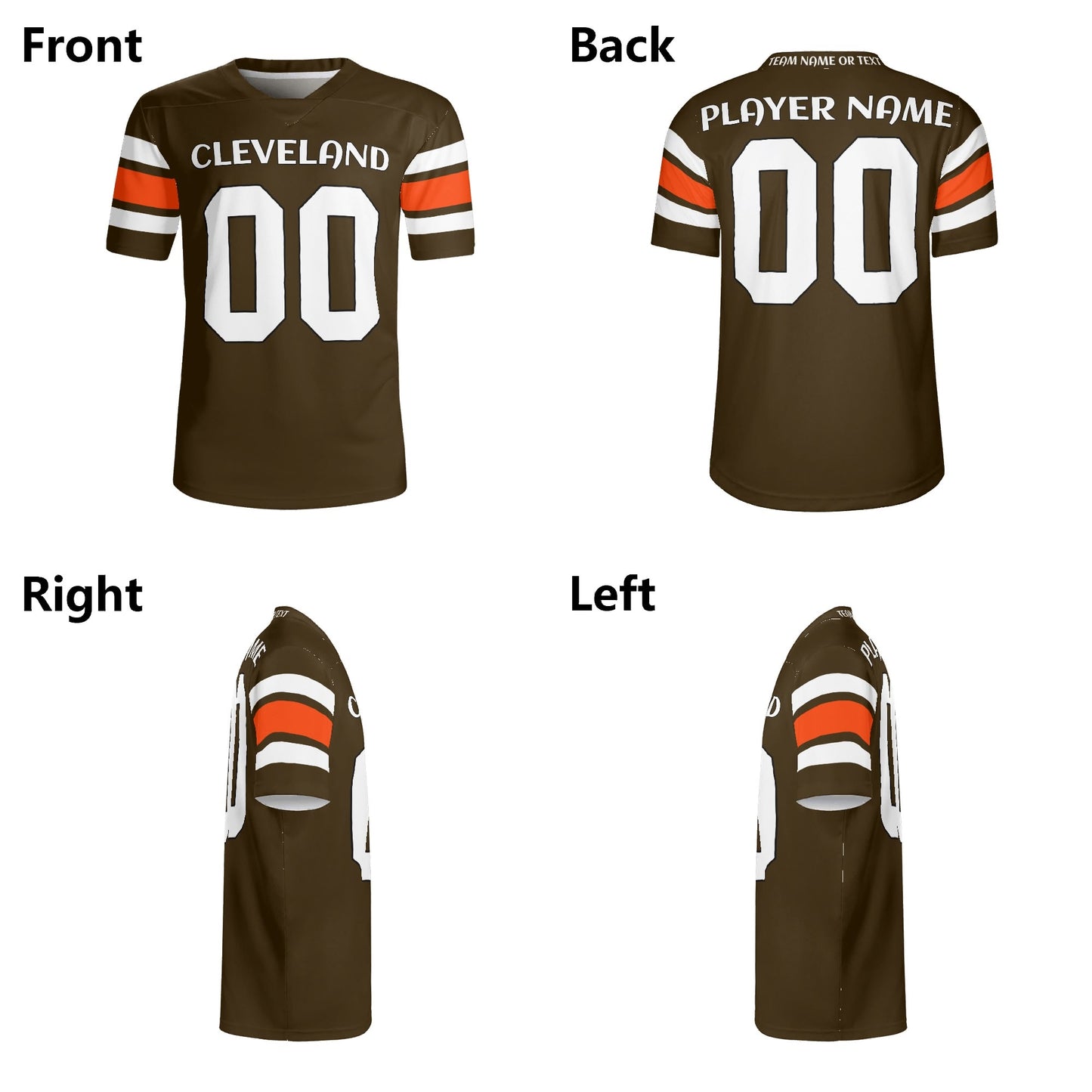 Rust-Belt Grit Brown/Orange Football Jersey - Custom Name & Number - Game-Day Mesh