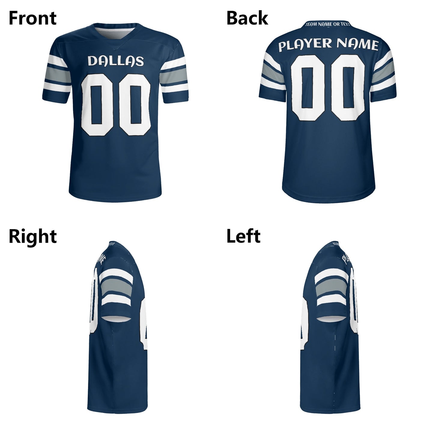 Dallas City Pride Navy/Silver Wordmark Jersey - Custom Name & Number - Quick-Dry Mesh