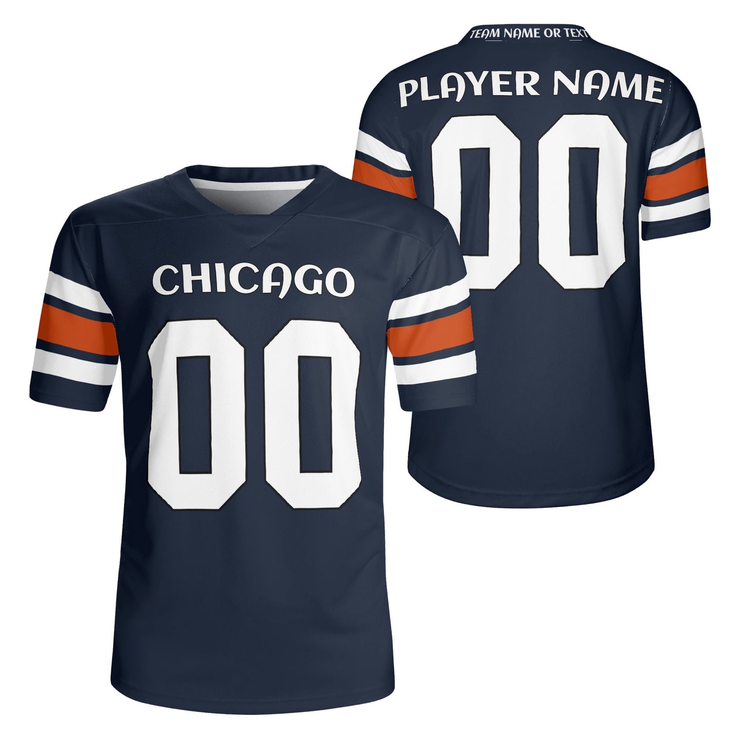 Sideline Swagger Jersey - Navy-Orange - Custom Name & Number - Game-Day Comfort
