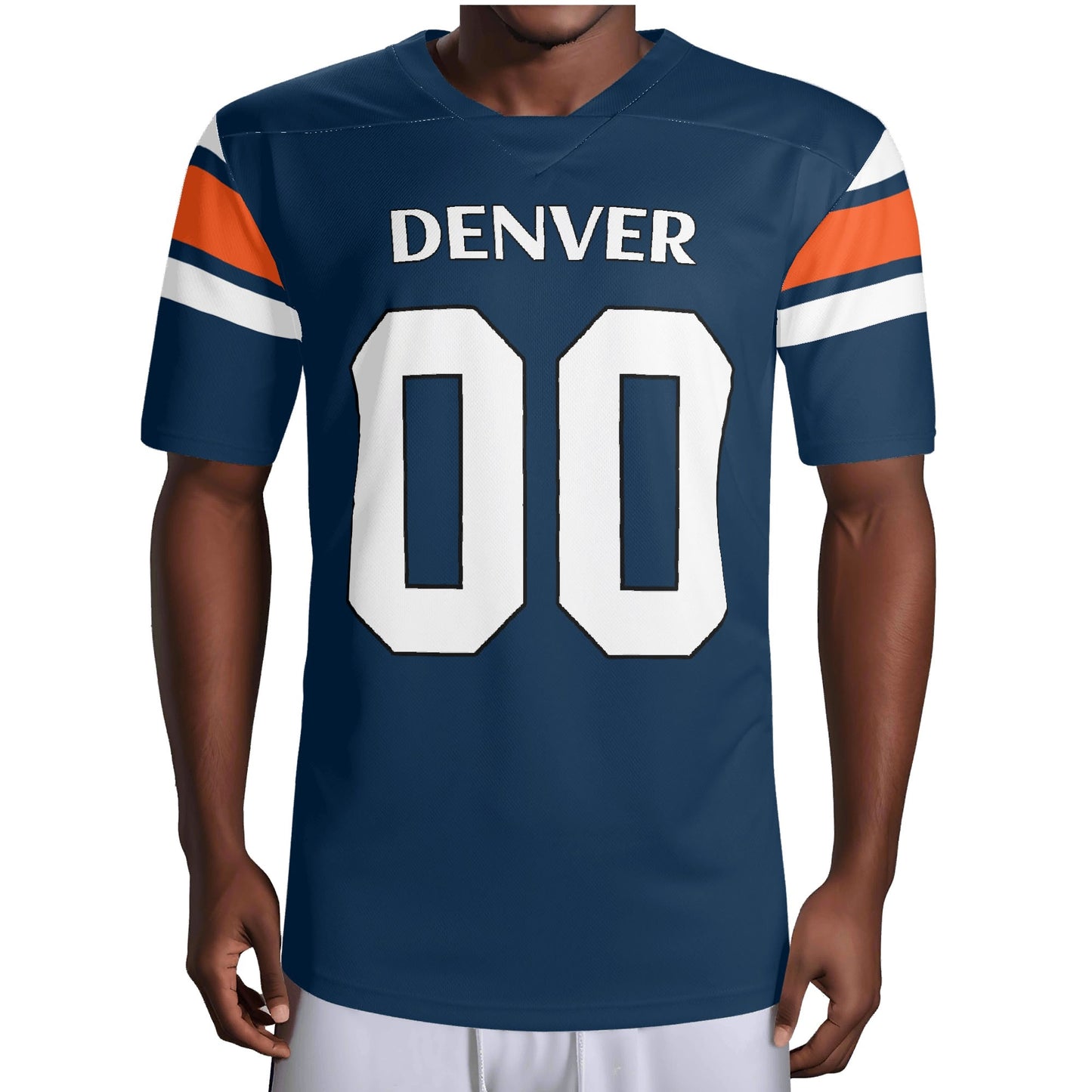 Altitude Ready Navy/Orange Football Jersey - Custom Name & Number - Stadium-Ready Mesh