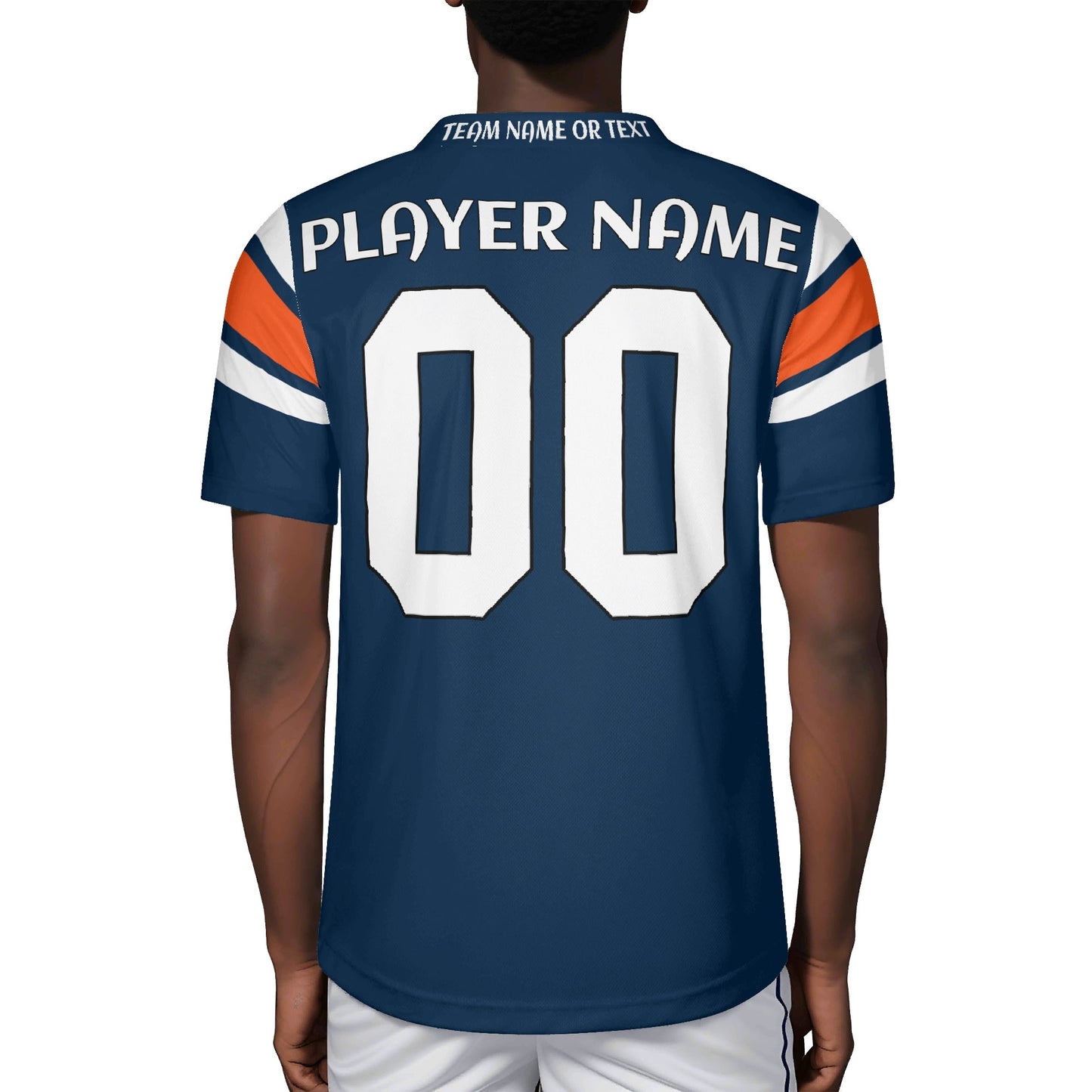 Altitude Ready Navy/Orange Football Jersey - Custom Name & Number - Stadium-Ready Mesh