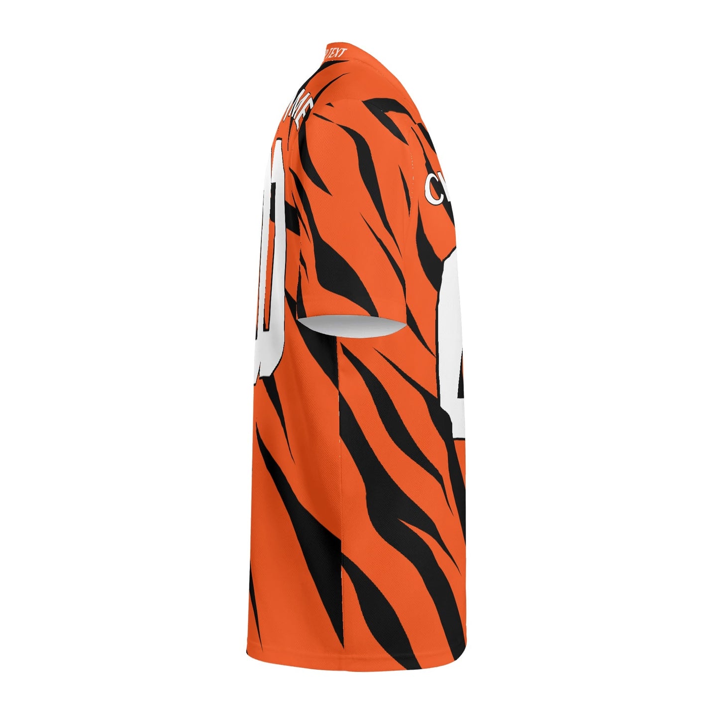 Orange/Black Tiger-Stripe Football Jersey - Custom Name & Number - Game-Day Ready Mesh