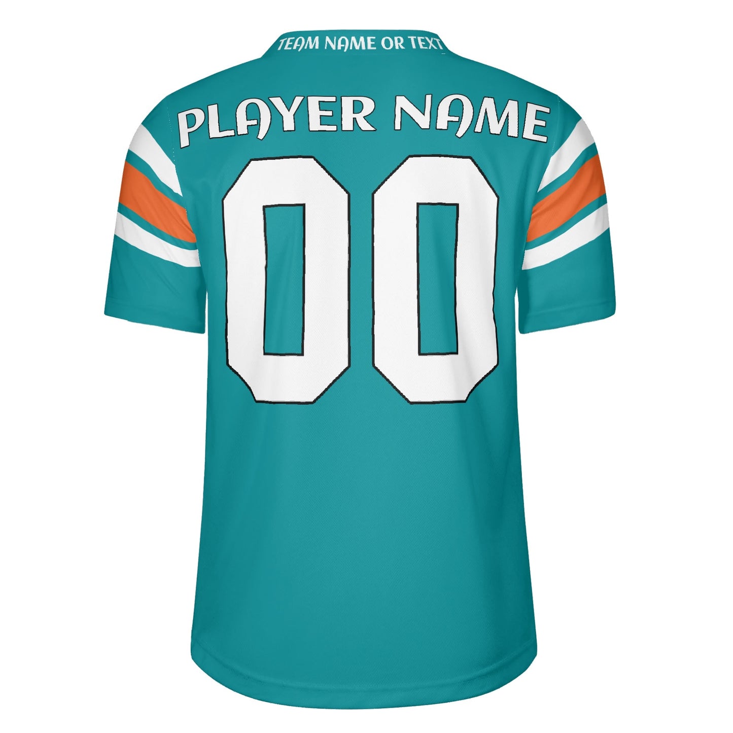 South Beach Aqua/Orange Football Jersey – Custom Name & Number – Quick-Dry Mesh