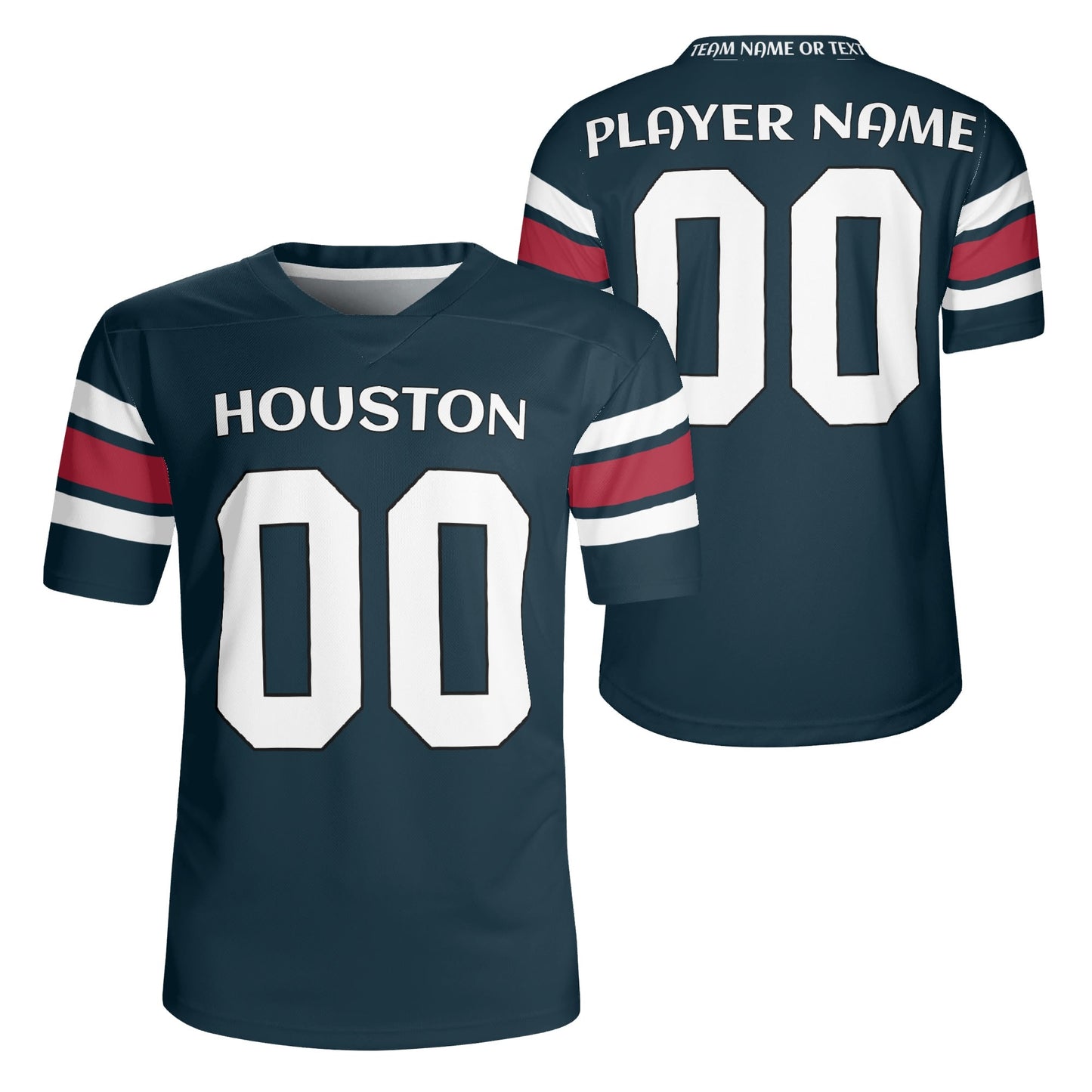 Space City Blue Football Jersey – Custom Name & Number – Stadium-Ready Mesh