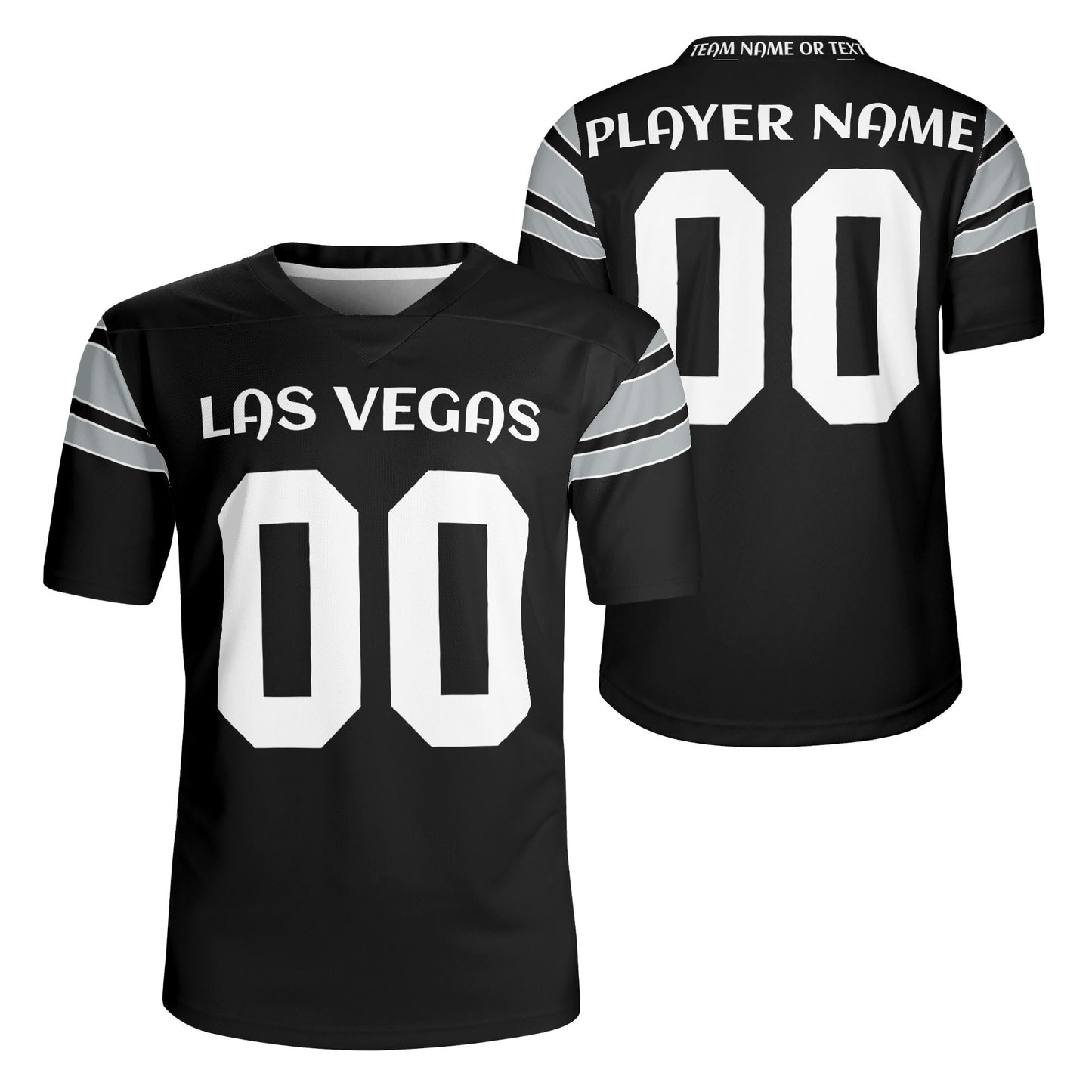 Vegas Desert Night Black-Silver Gridiron Jersey - Personalized Name & Number - Pro-Look Finish