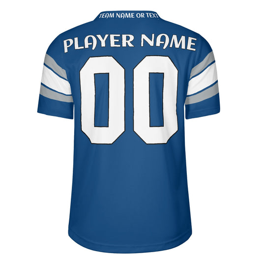 Indy Speedway Blue Wordmark Football Jersey - Custom Name & Number - Quick-Dry Mesh