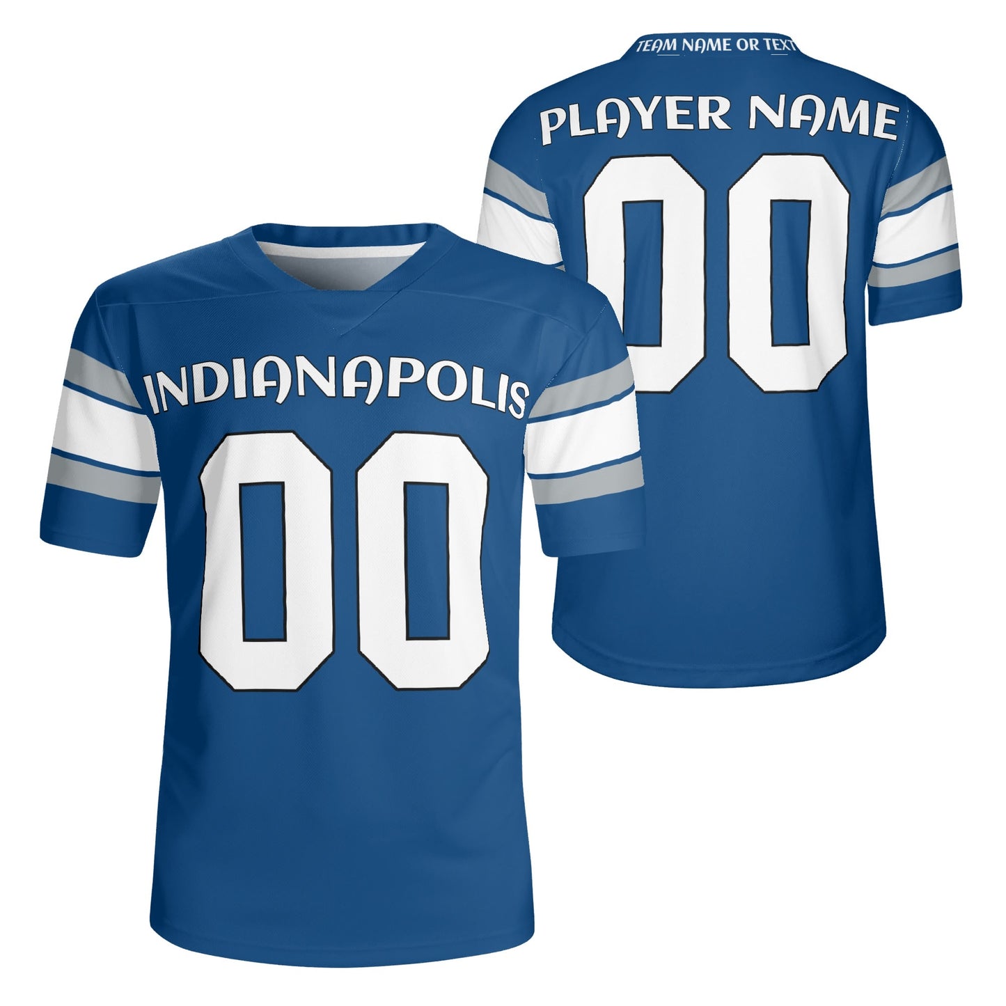 Indy Speedway Blue Wordmark Football Jersey - Custom Name & Number - Quick-Dry Mesh