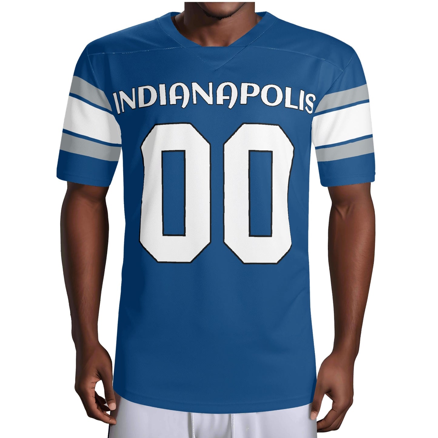 Indy Speedway Blue Wordmark Football Jersey - Custom Name & Number - Quick-Dry Mesh