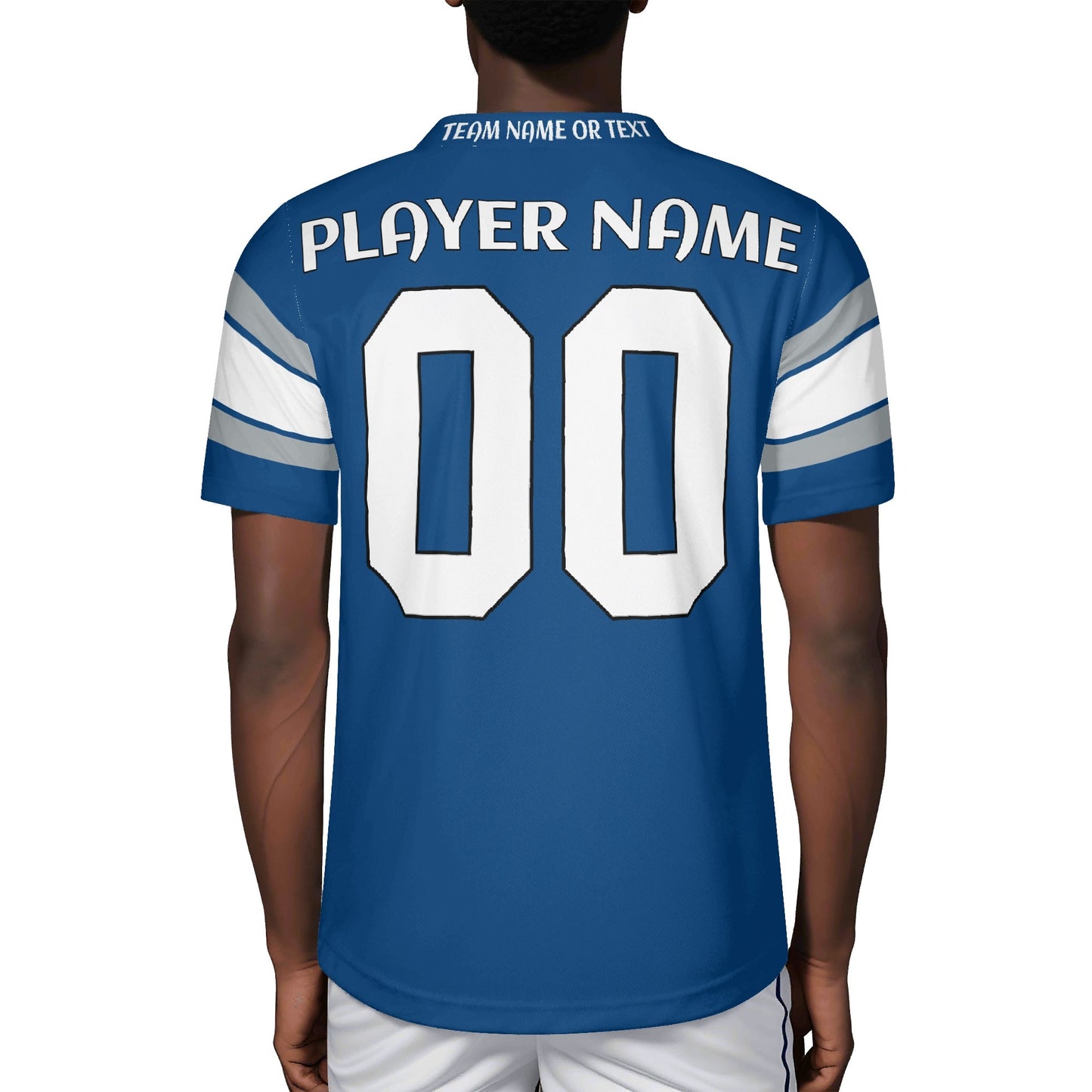 Indy Speedway Blue Wordmark Football Jersey - Custom Name & Number - Quick-Dry Mesh