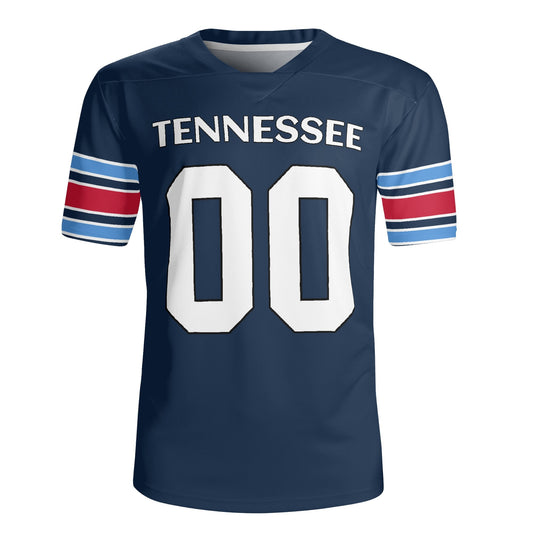 Volunteer State Navy/Red Wordmark Football Jersey - Custom Name & Number - Stadium-Ready Mesh