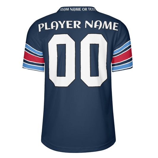 Volunteer State Navy/Red Wordmark Football Jersey - Custom Name & Number - Stadium-Ready Mesh