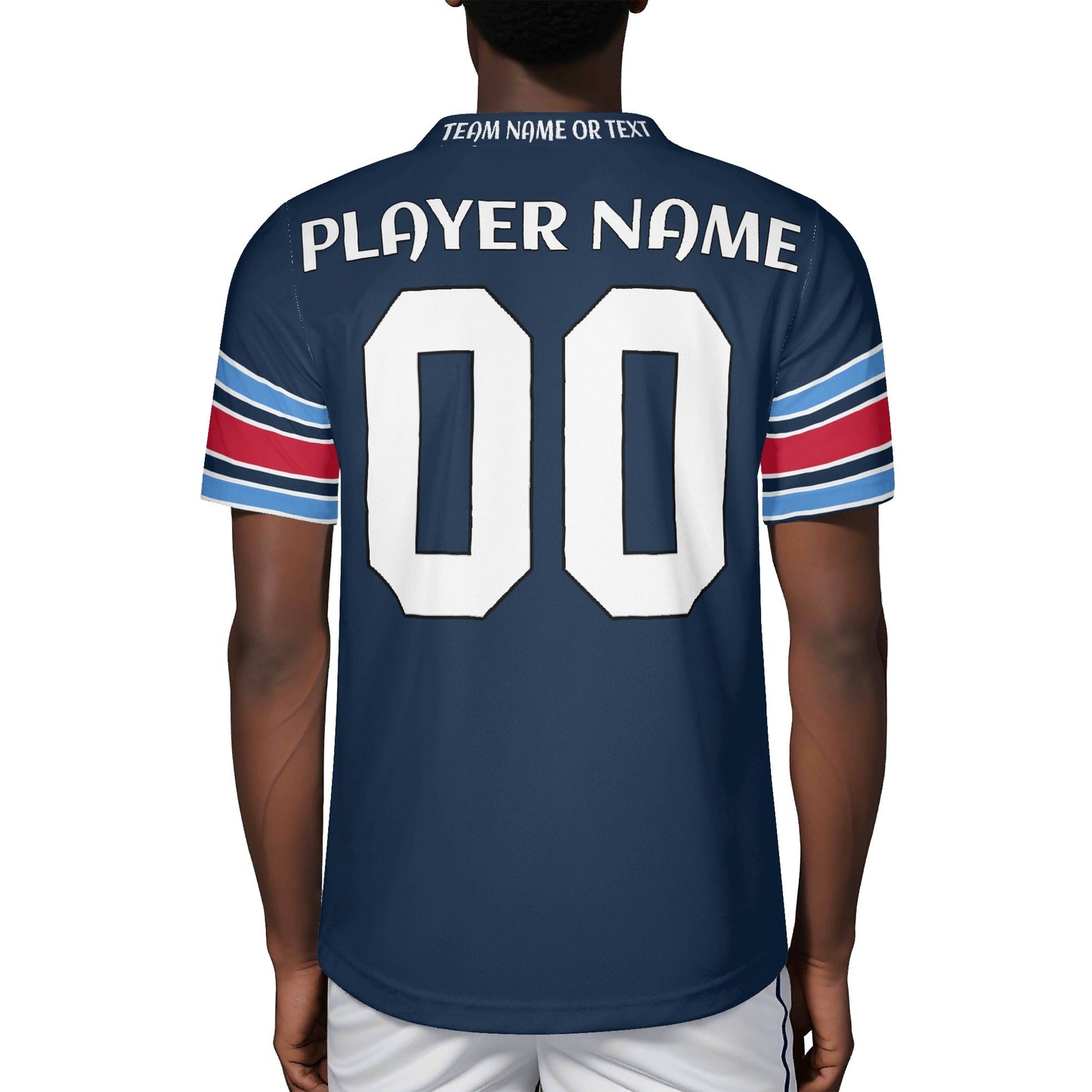 Volunteer State Navy/Red Wordmark Football Jersey - Custom Name & Number - Stadium-Ready Mesh