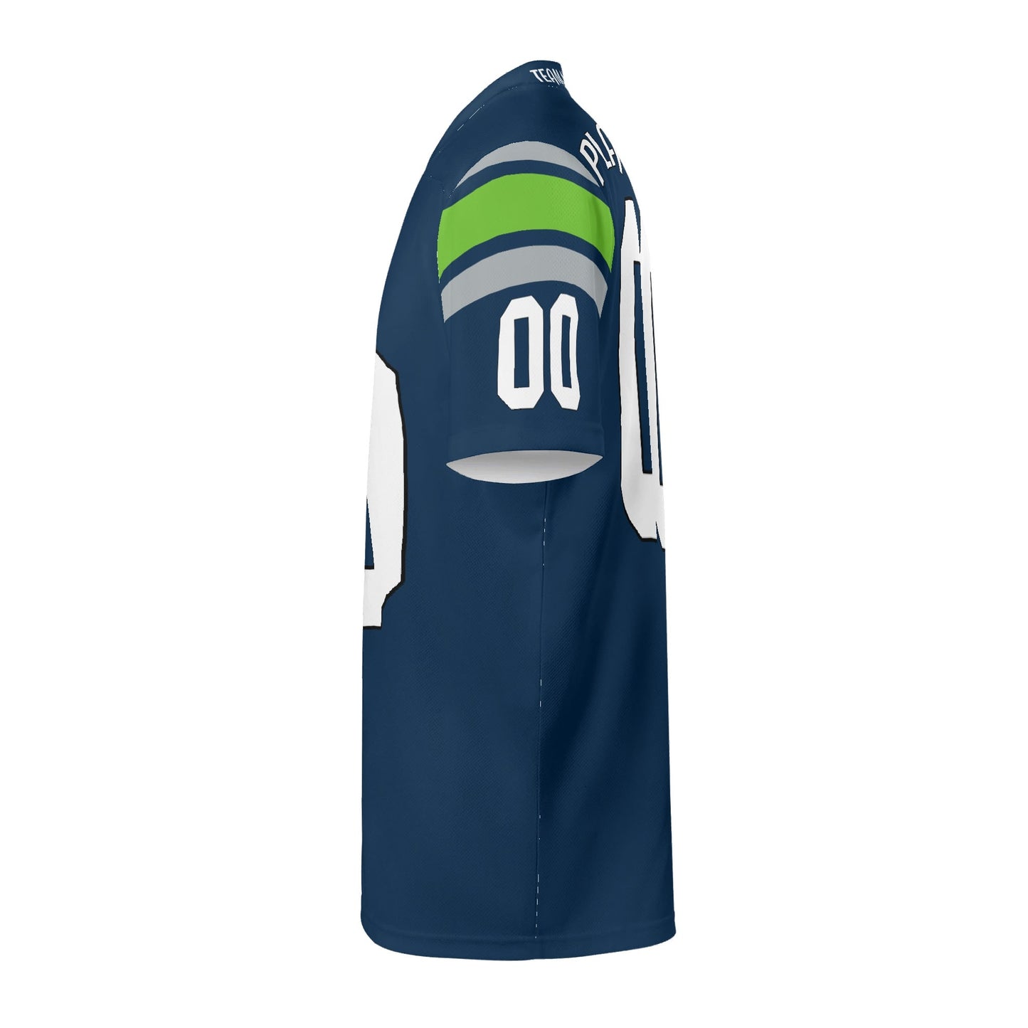 Neon Rush Navy/Lime Football Jersey - Custom Name & Number - Stadium-Ready Mesh