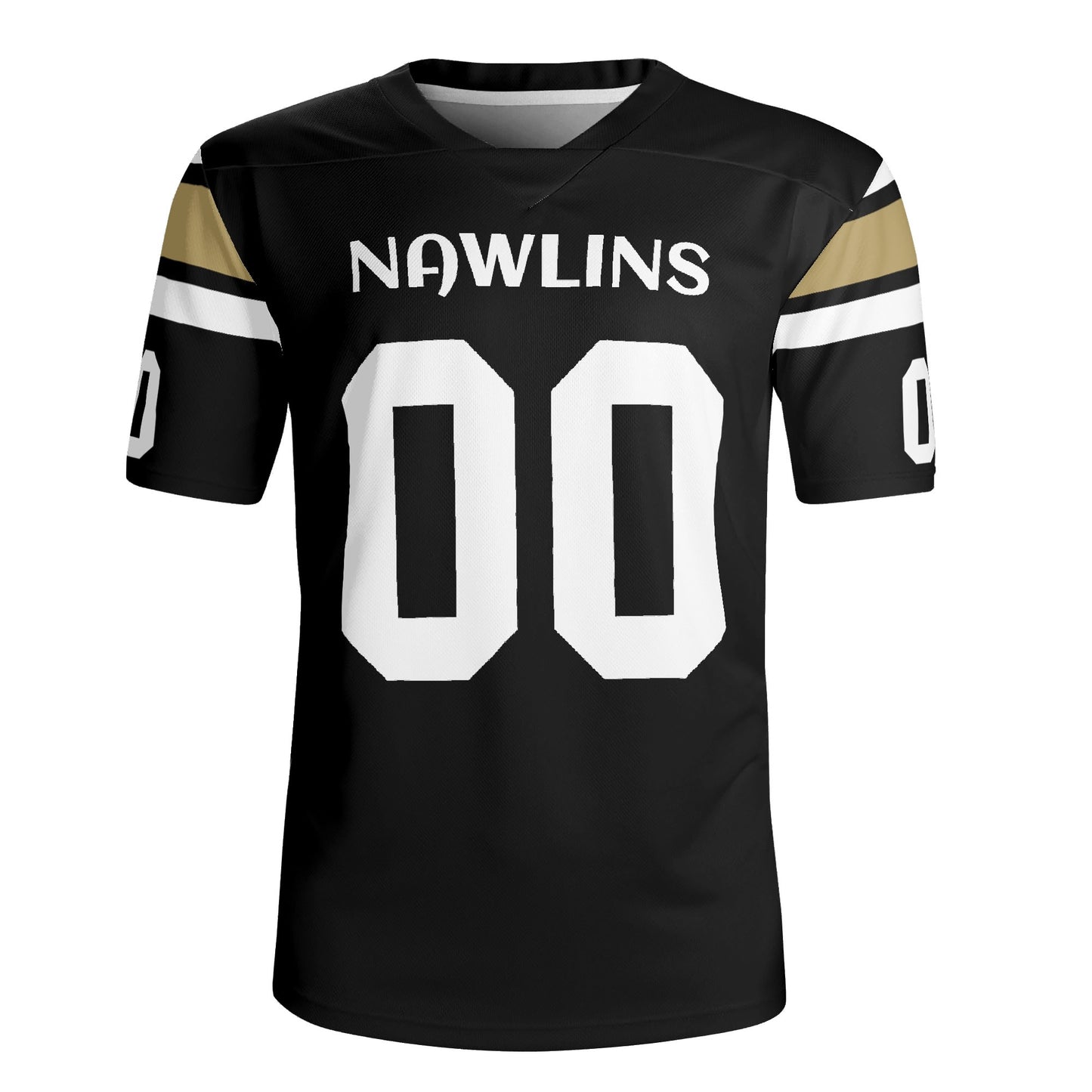 Nawlins Bayou Black/Gold Wordmark Jersey - Custom Name & Number - Stadium-Ready Mesh