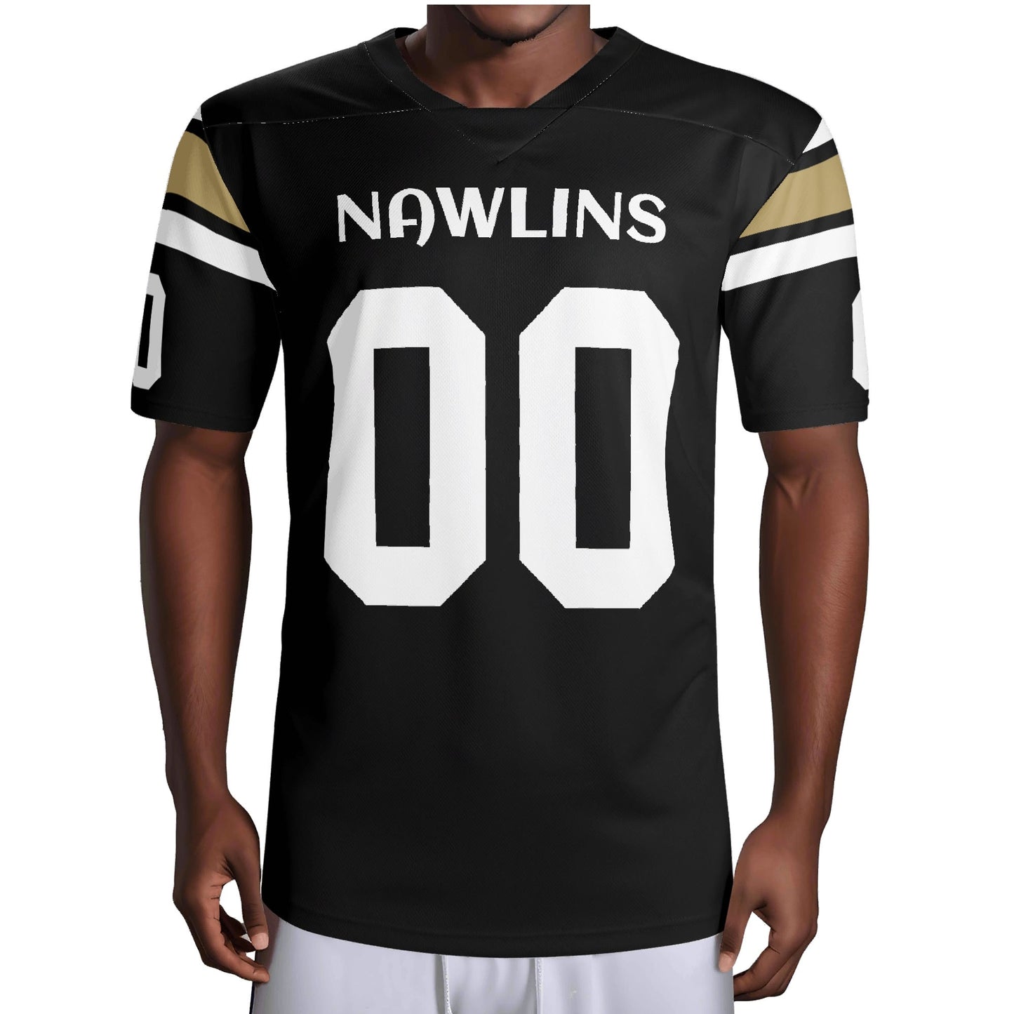 Nawlins Bayou Black/Gold Wordmark Jersey - Custom Name & Number - Stadium-Ready Mesh