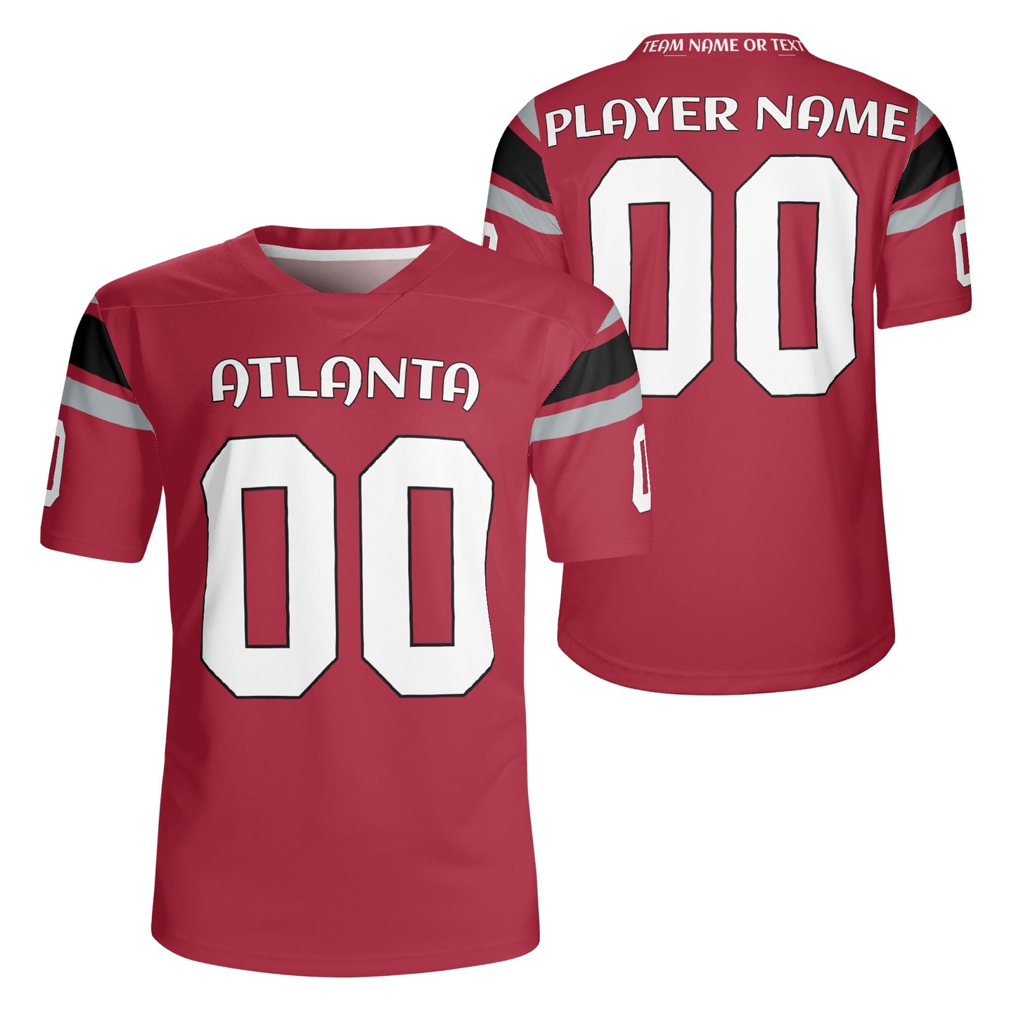 Southern Swagger Red/Black Football Jersey - Custom Name & Number - Stadium-Ready Mesh