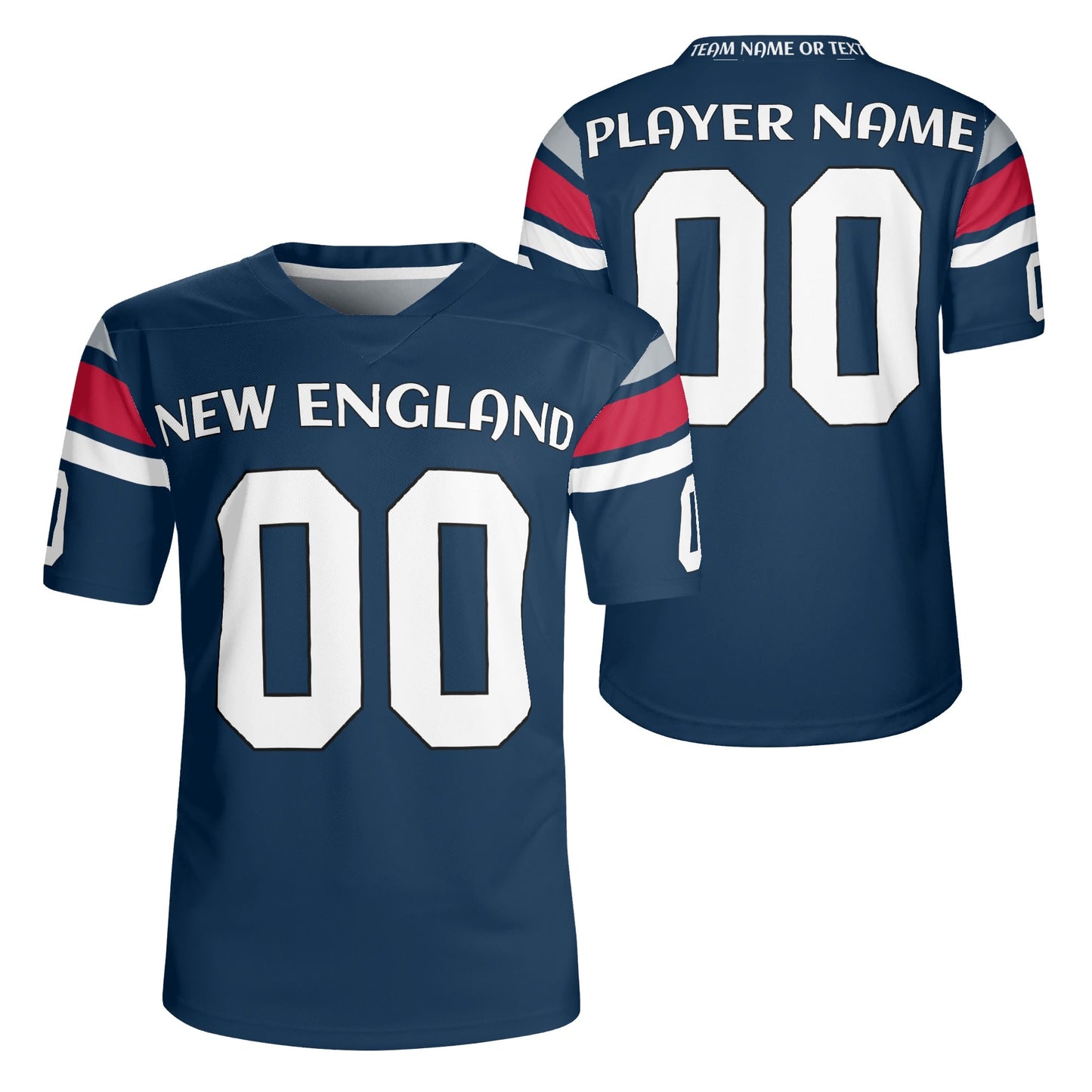 Northeast Navy/Red Football Jersey - Custom Name & Number - Stadium-Ready Mesh