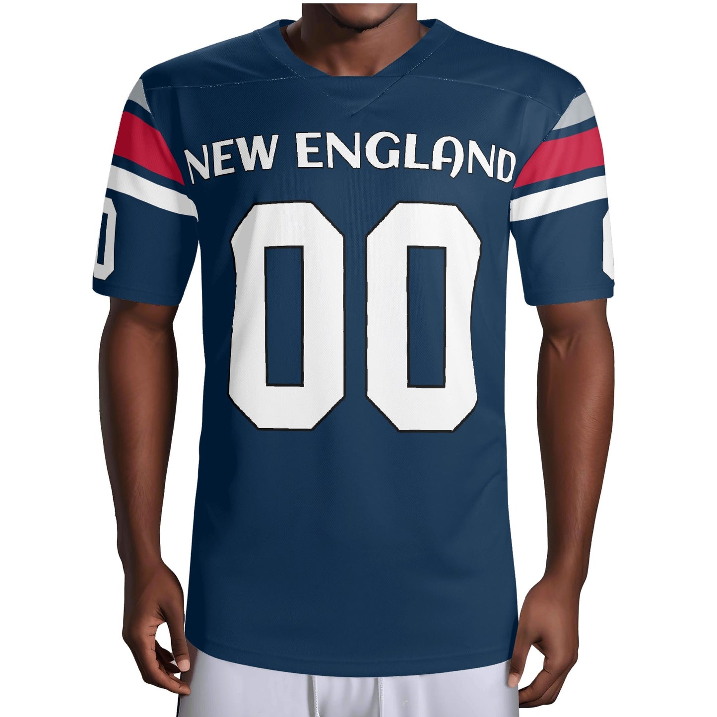 Northeast Navy/Red Football Jersey - Custom Name & Number - Stadium-Ready Mesh