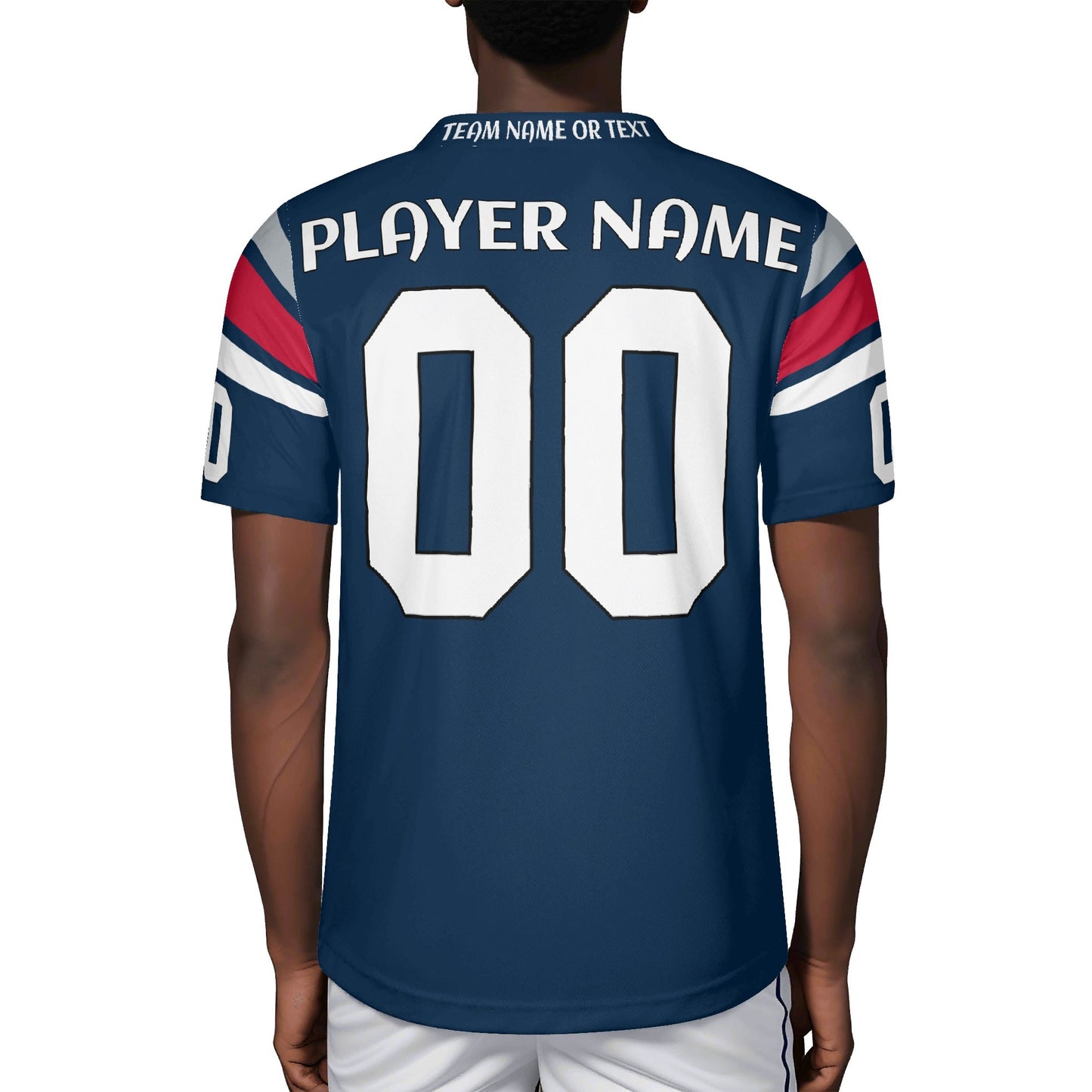 Northeast Navy/Red Football Jersey - Custom Name & Number - Stadium-Ready Mesh
