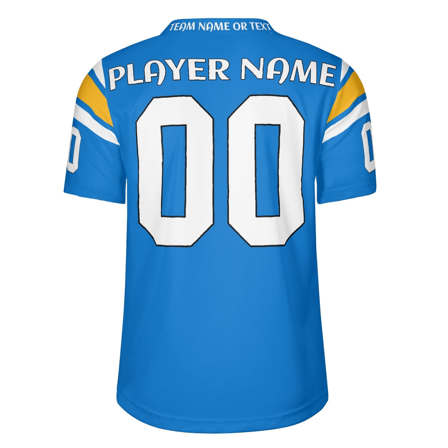 Lightning Strike Electric Blue/Yellow Football Jersey - Custom Name & Number - Quick-Dry Mesh