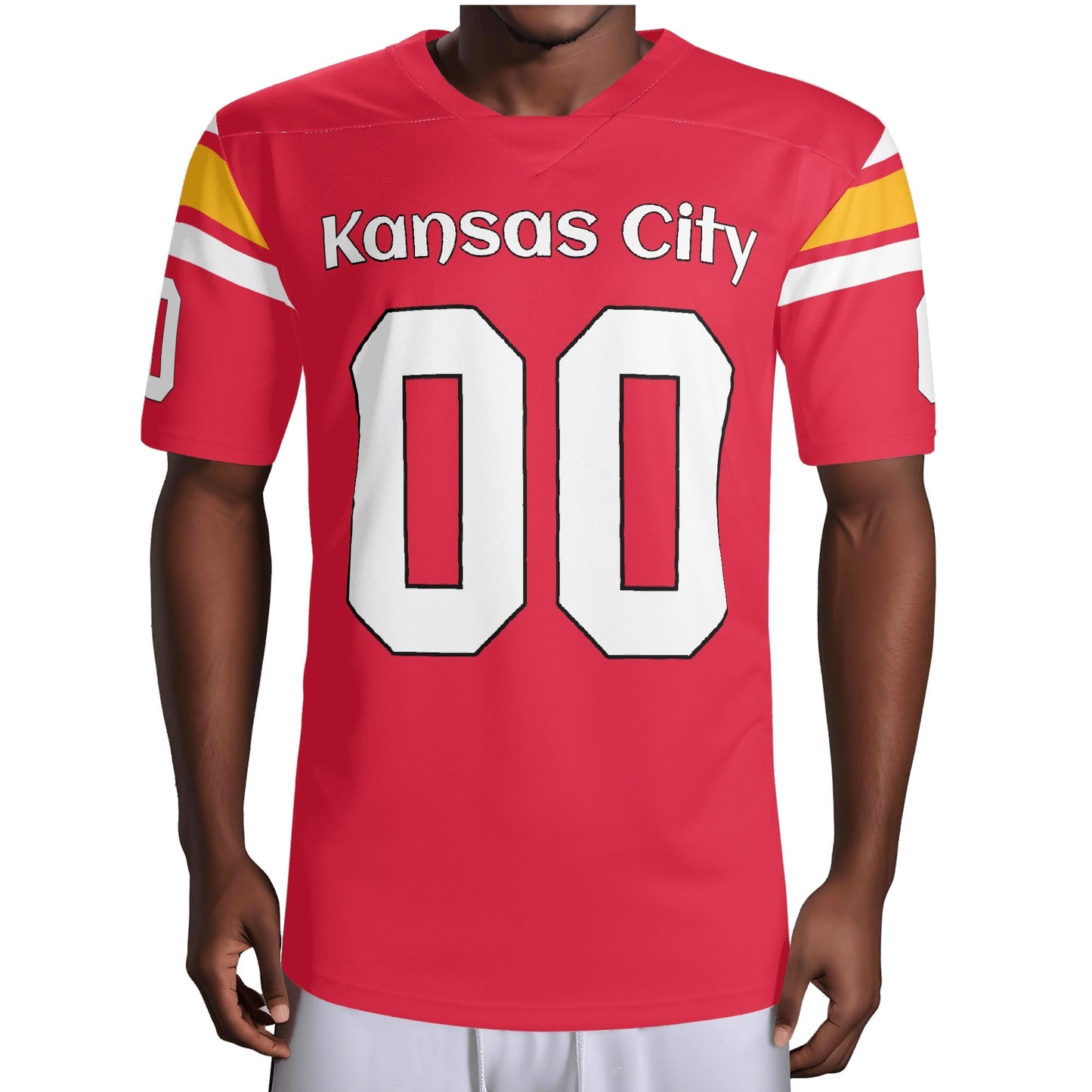 Fire & Gold Football Jersey - Custom Name & Number - Stadium-Ready Mesh- High-Impact Finish