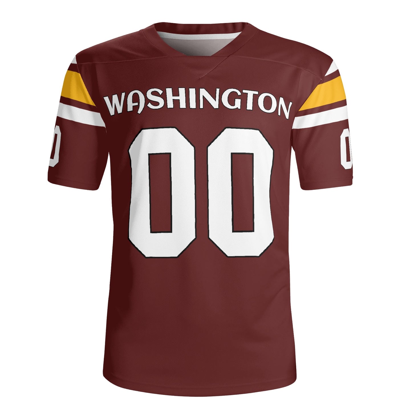 Burgundy/Gold Football Jersey - Custom Name & Number - Pro-Look Mesh