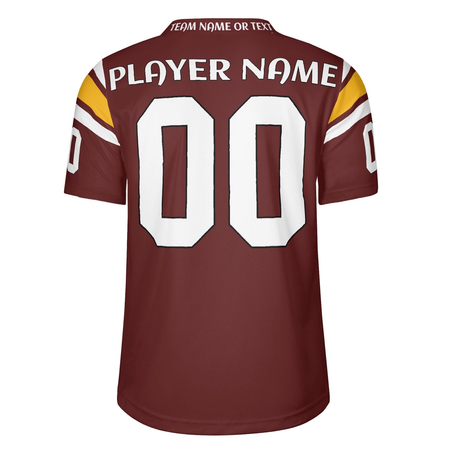 Burgundy/Gold Football Jersey - Custom Name & Number - Pro-Look Mesh