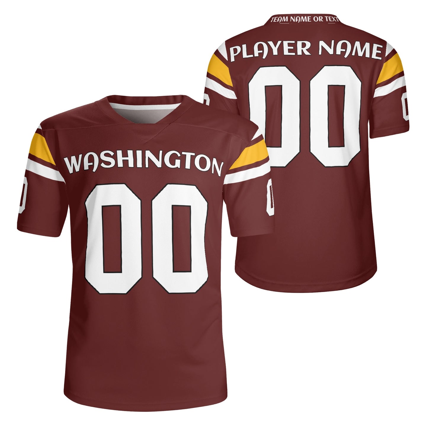 Burgundy/Gold Football Jersey - Custom Name & Number - Pro-Look Mesh
