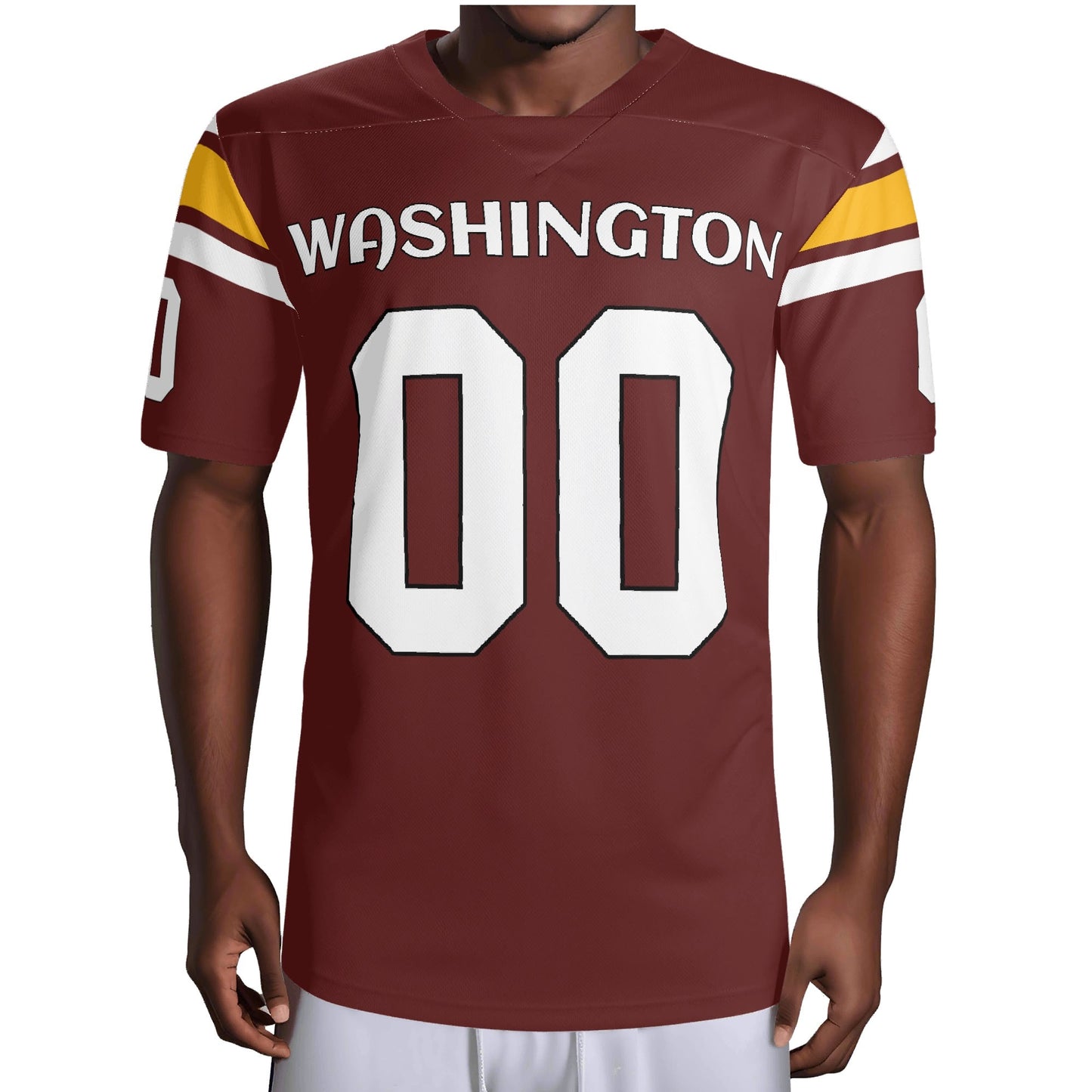 Burgundy/Gold Football Jersey - Custom Name & Number - Pro-Look Mesh