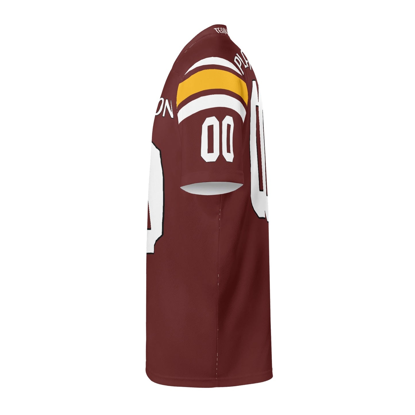 Burgundy/Gold Football Jersey - Custom Name & Number - Pro-Look Mesh