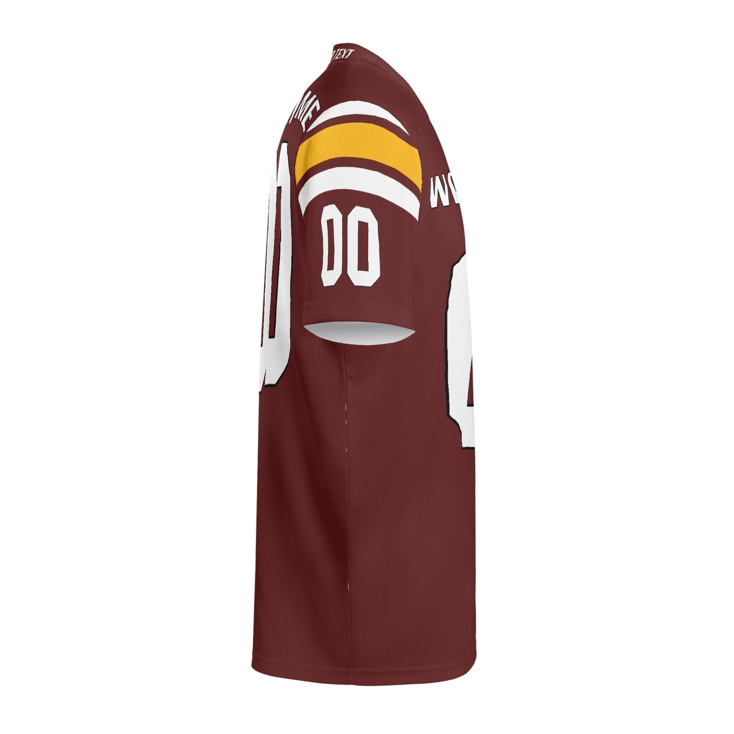 Burgundy/Gold Football Jersey - Custom Name & Number - Pro-Look Mesh