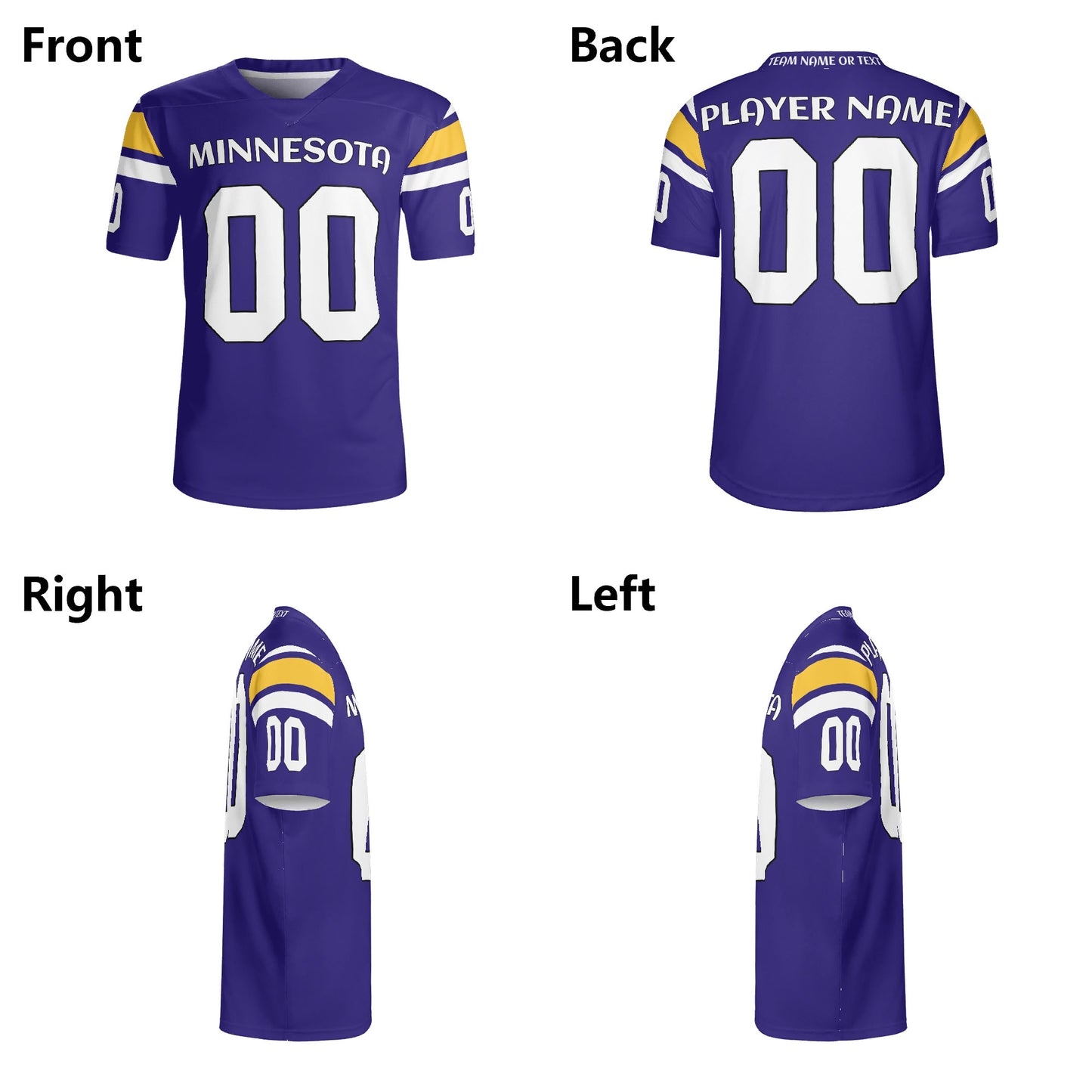 Purple/Gold Gridiron Jersey - Custom Name & Number - Stadium-Ready Mesh