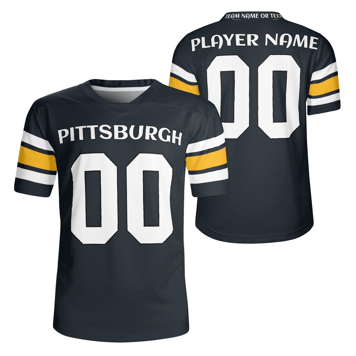 Black/Gold Football Jersey - Custom Name & Number - Built for Game-Day Heat