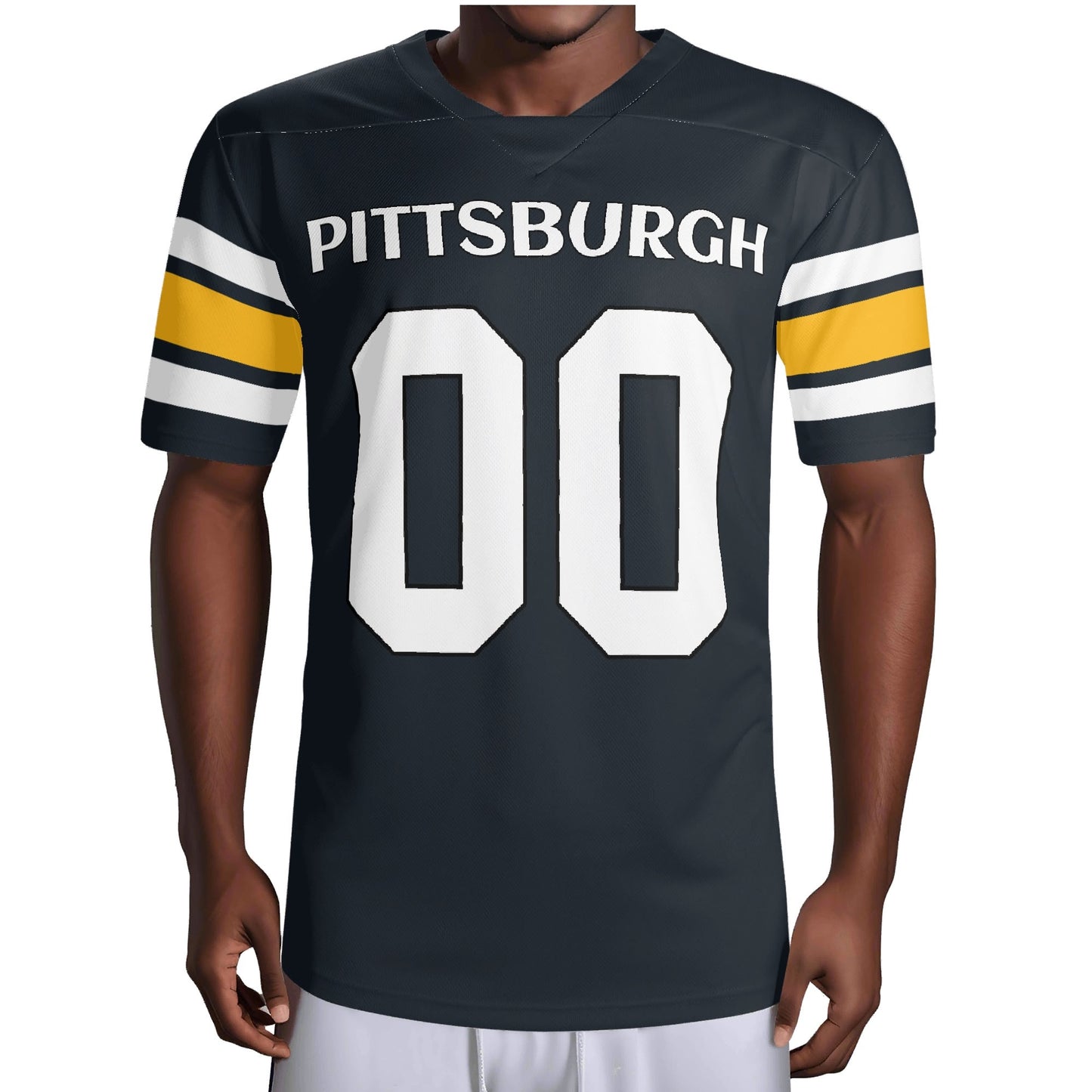 Black/Gold Football Jersey - Custom Name & Number - Built for Game-Day Heat