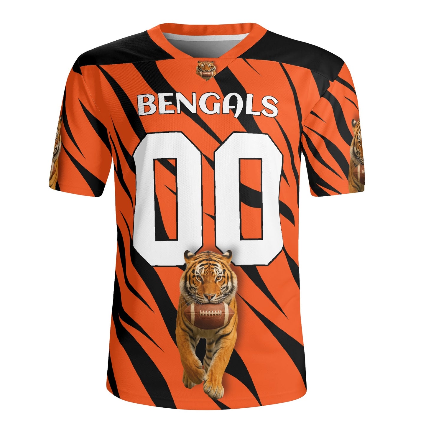 Orange/Black Bengal Tiger Gridiron Jersey – Personalized Name & Number – Pro-Look Finish
