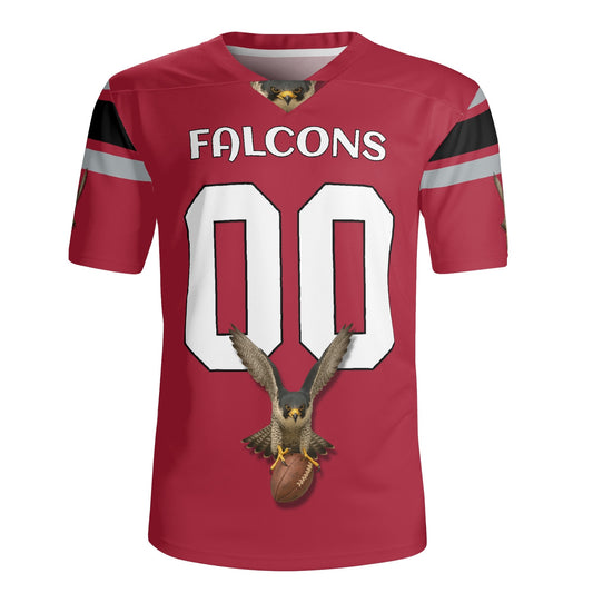Falcon Fury Gridiron Jersey – Personalized Name & Number – Stadium-Ready Red & Black