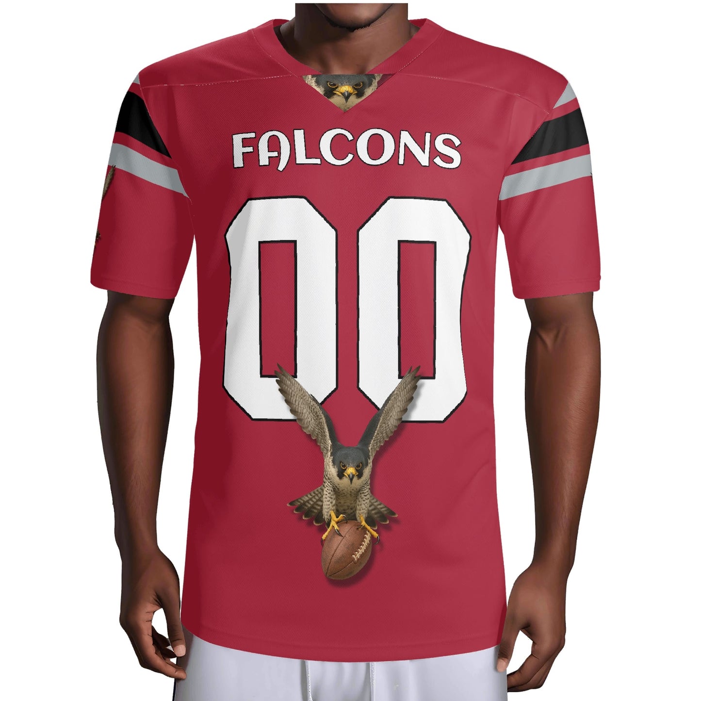 Falcon Fury Gridiron Jersey – Personalized Name & Number – Stadium-Ready Red & Black