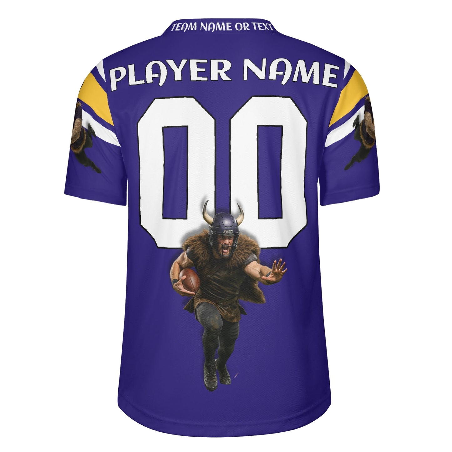 Purple/Gold Viking Warrior Football Jersey – Custom Name & Number – Breathable Mesh