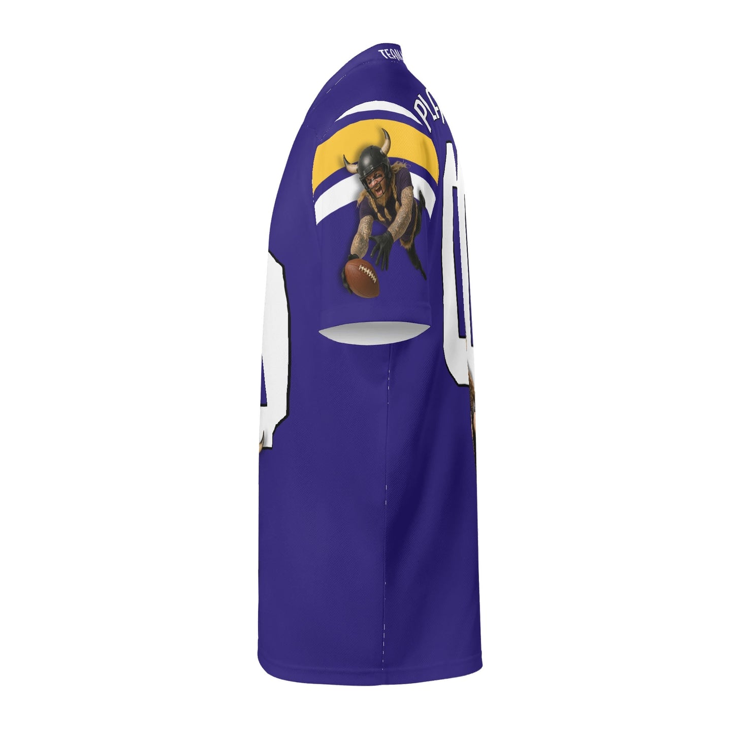 Purple/Gold Viking Warrior Football Jersey – Custom Name & Number – Breathable Mesh