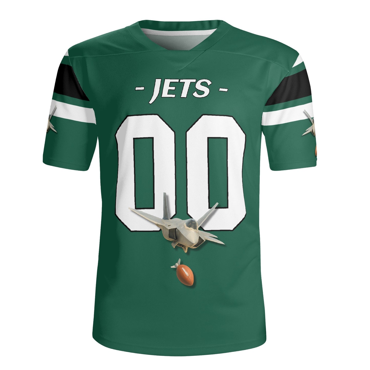 Gotham Green Jet Mascot Football Jersey – Custom Name & Number – Breathable Mesh