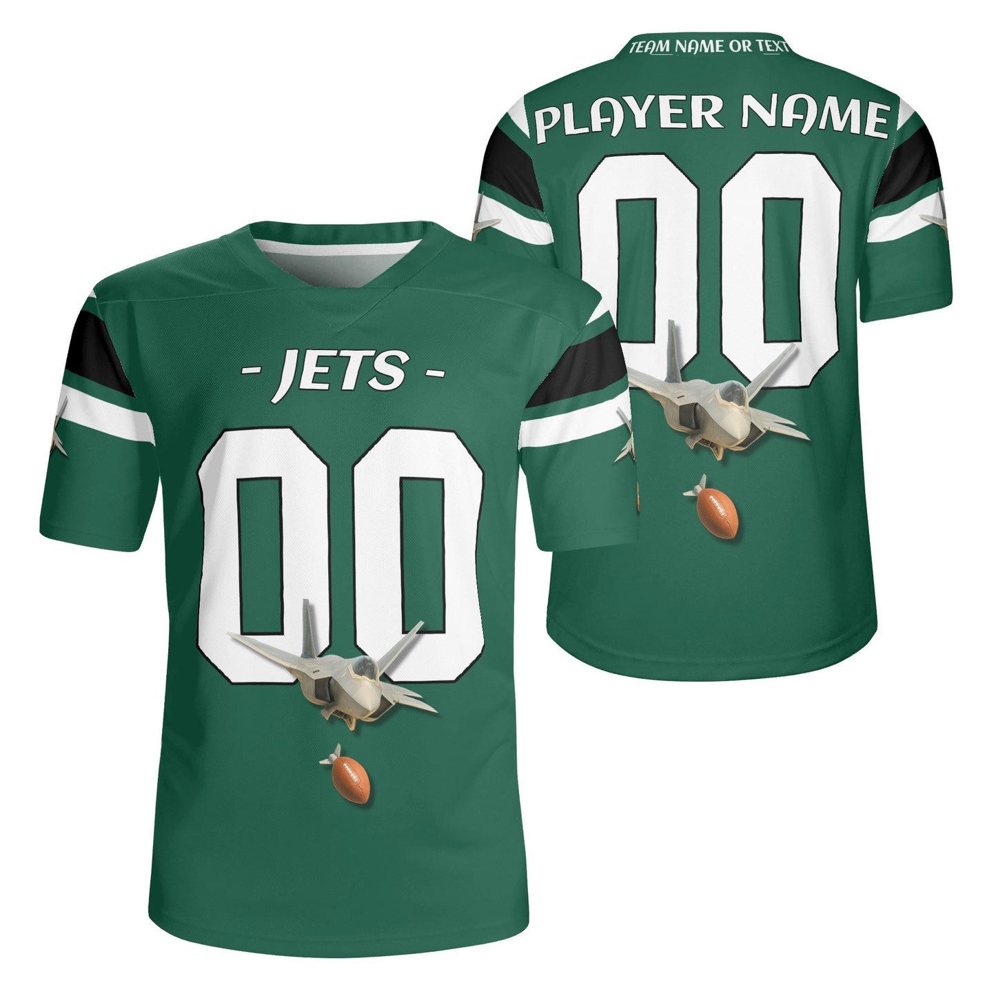 Gotham Green Jet Mascot Football Jersey – Custom Name & Number – Breathable Mesh