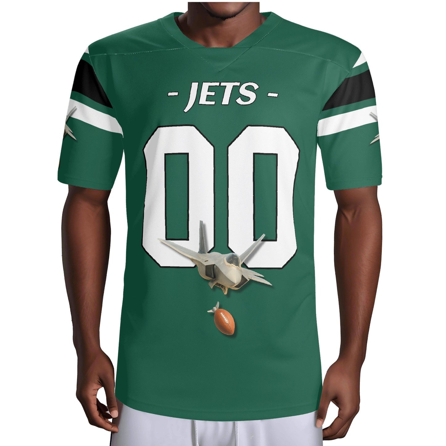 Gotham Green Jet Mascot Football Jersey – Custom Name & Number – Breathable Mesh